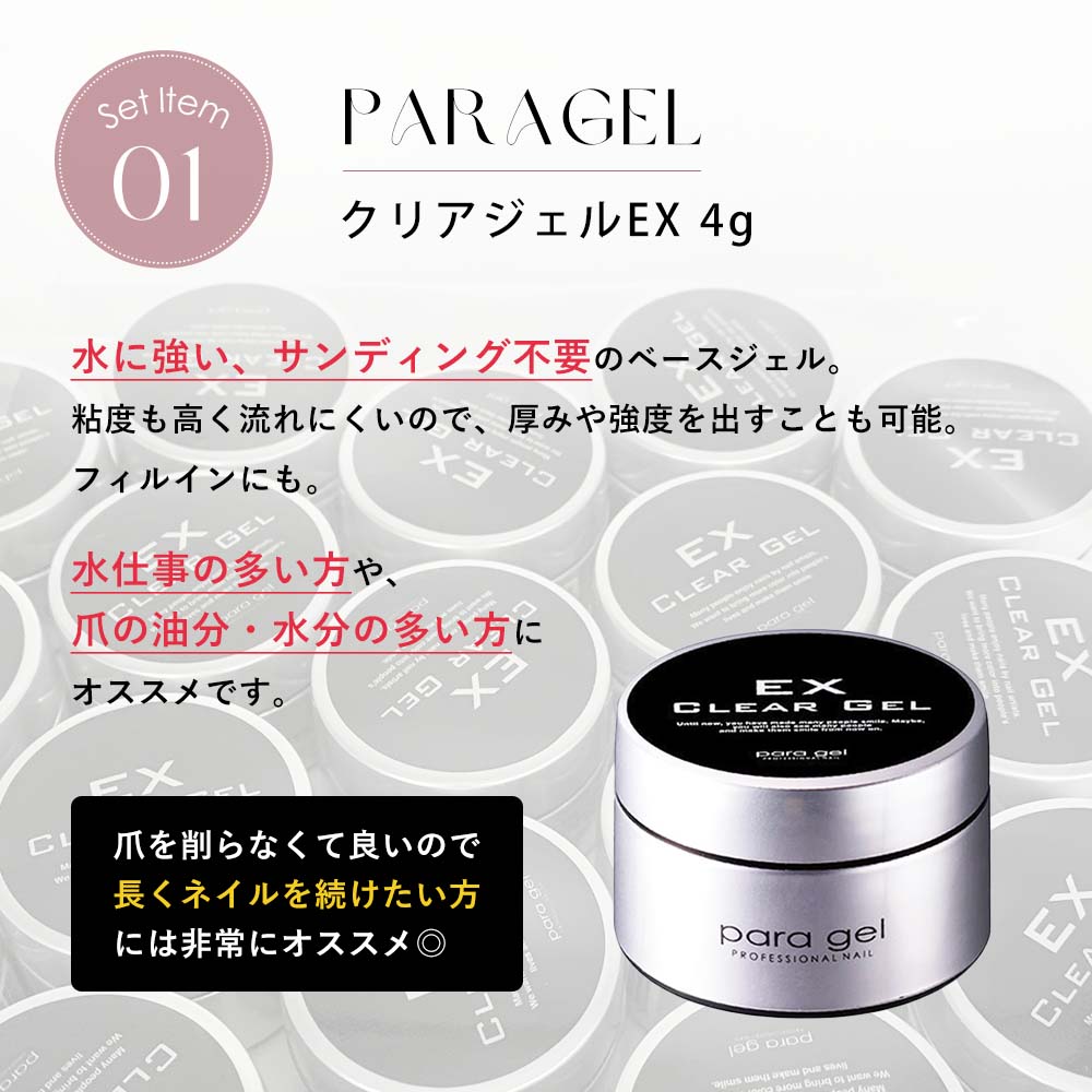 楽天市場】para gel パラジェル クリアジェルEXセット 4g ベースジェル