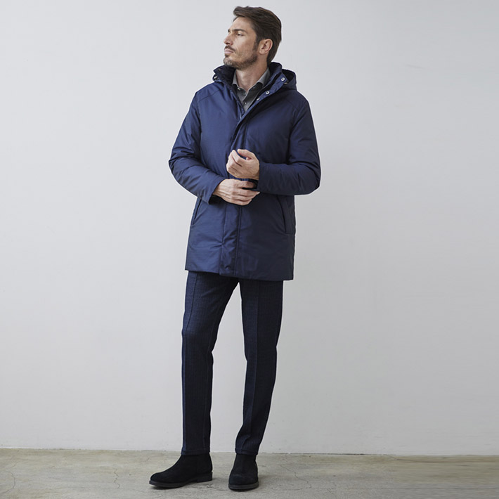 楽天市場】ダウンコート メンズ アウター 2WAYコート フーデッドコート