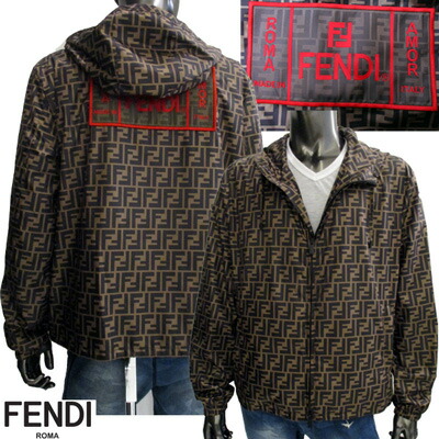 楽天市場】フェンディ FENDI FF総柄ロゴ・フード付きジャケット ジップ