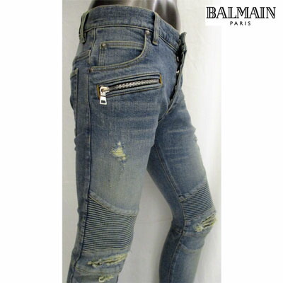 楽天市場】バルマン BALMAIN メンズ パンツ ボトムス デニム バイカー