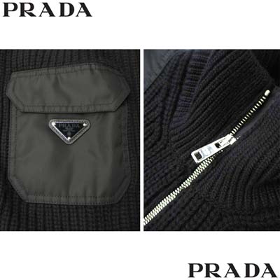 楽天市場】プラダ PRADA カーディガン ニット メンズ チェストポケット