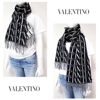 VALENTINO ロゴパターン ブラックストール