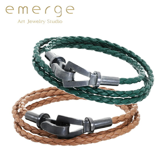楽天市場】emerge エマージュ トリプルループ レザー ブレスレット S