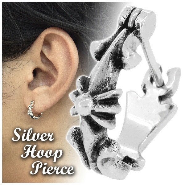 楽天市場】ユリ フープ シルバーピアス(シンプル) 1P フープピアス