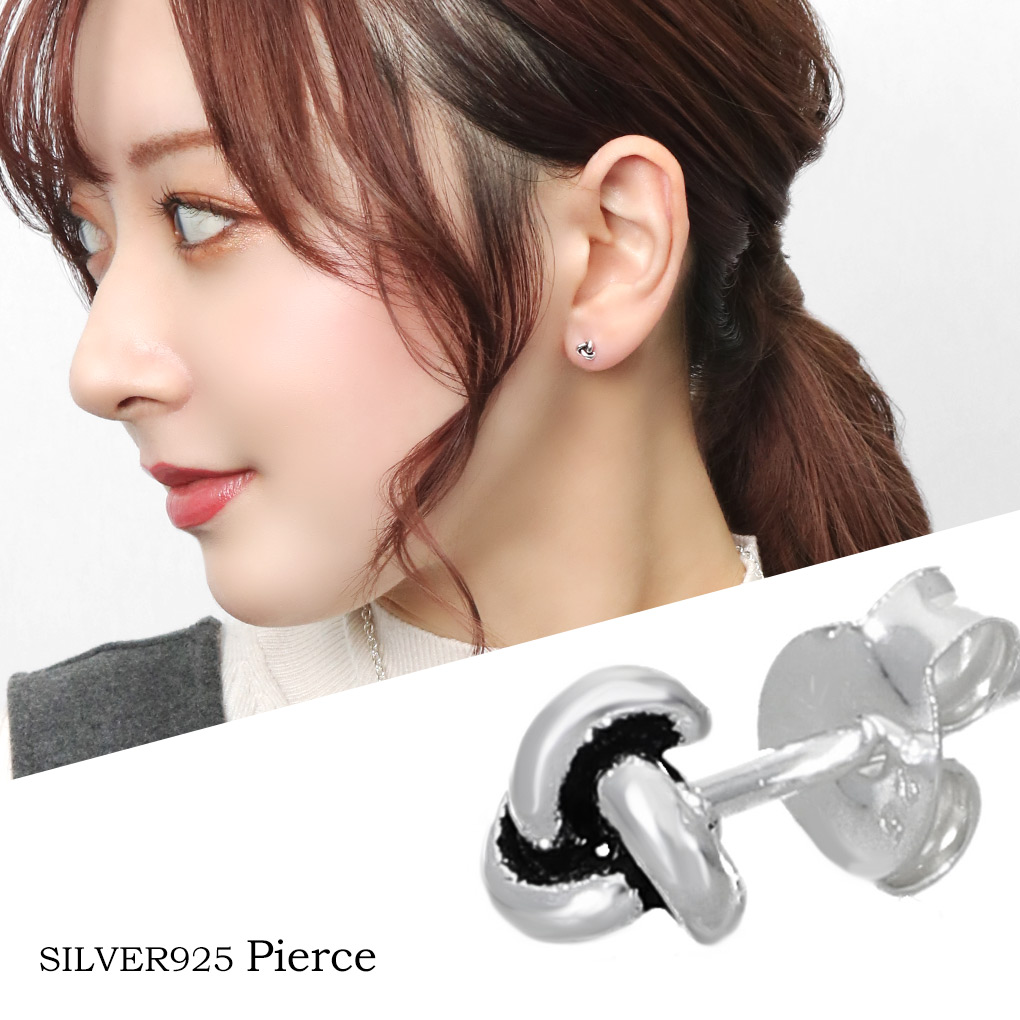 楽天市場】クラシカル プチ ノット 結び目 ピアス 1P 片耳用 シルバー