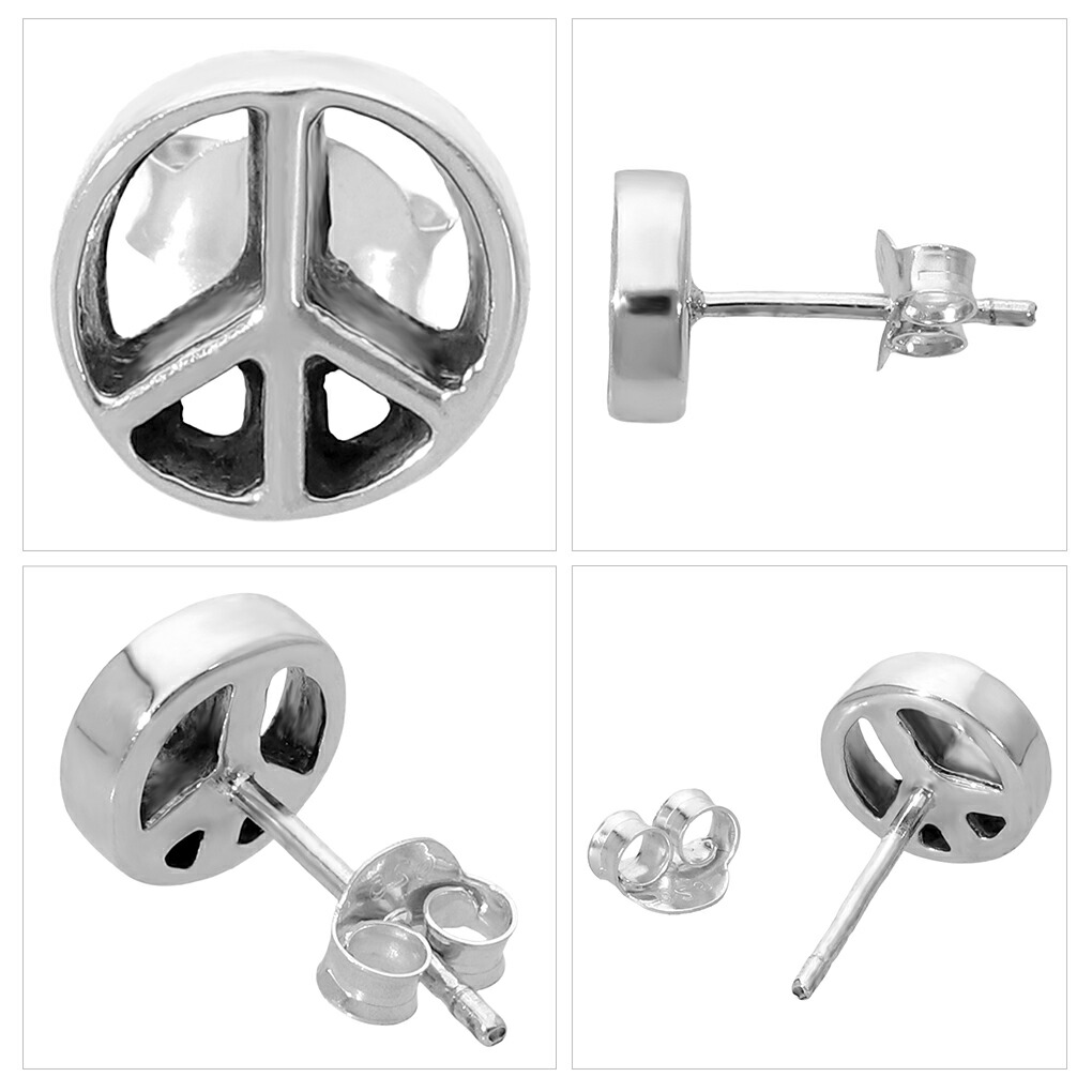 楽天市場】ピースマーク ピアス 1P 片耳用 シルバー 925 メンズピアス