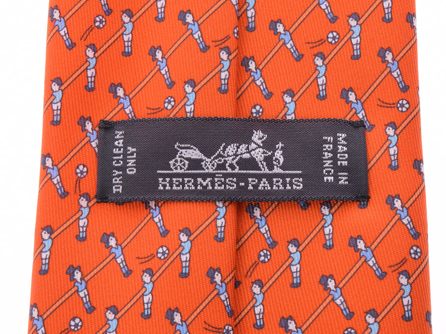 楽天市場】新品 エルメス ネクタイ サッカー シルク100％ オレンジ系