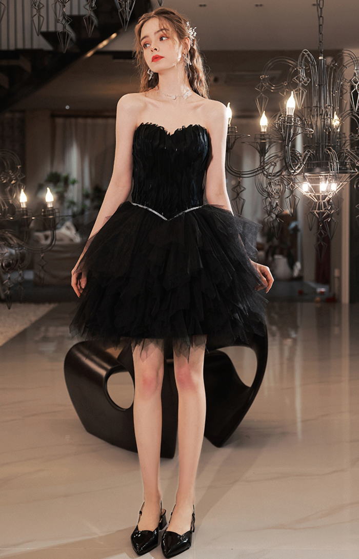 楽天市場】ANGEL カラードレス ベアトップ フェザー ラインストーン