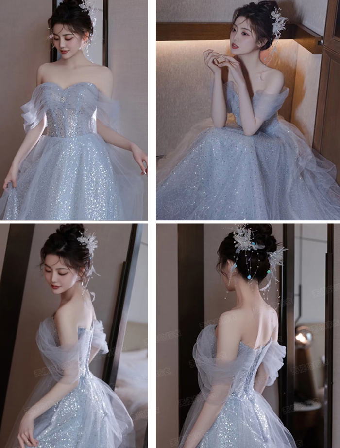 楽天市場】ANGEL カラードレス 新作 オフショルダー ラメ ビジュー