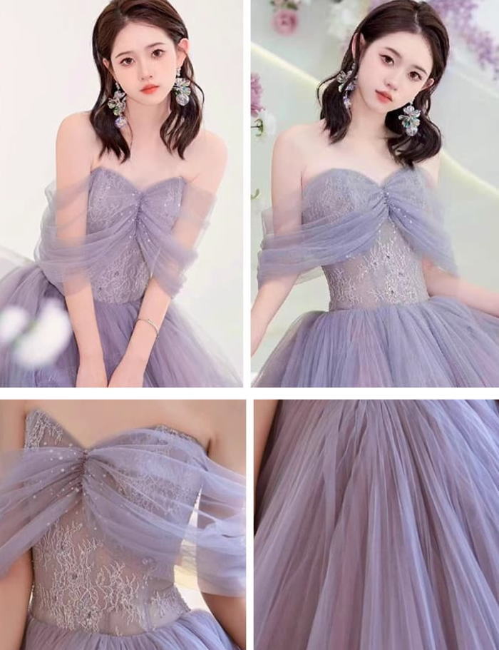 楽天市場】ANGEL カラードレス 新作 オフショルダー レース チュール