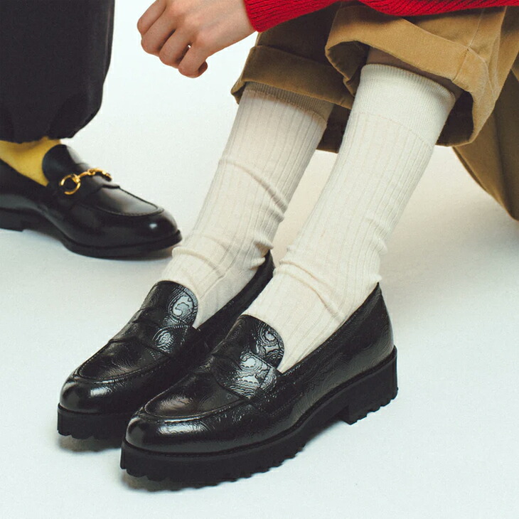 楽天市場】・KENFORD｜W Tank Sole Paisley Embossed Loafers Leather