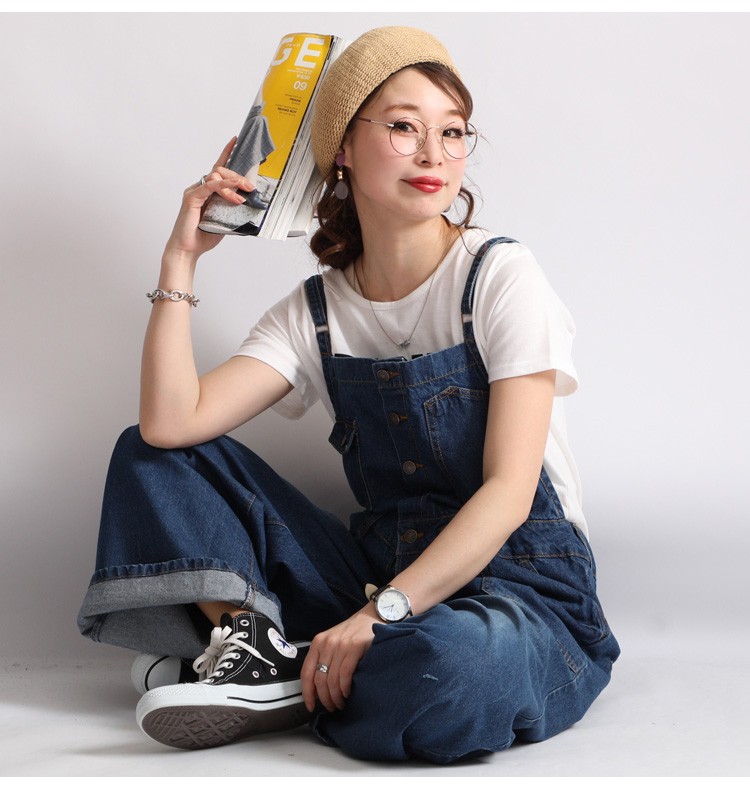 楽天市場】大きいサイズ レディース オールインワン サロペット デニム