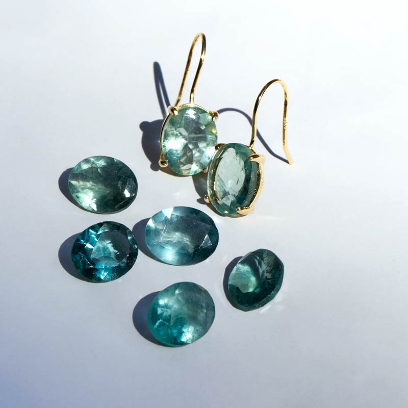 楽天市場】フローライト フック ピアス / ブルーグリーンフローライト