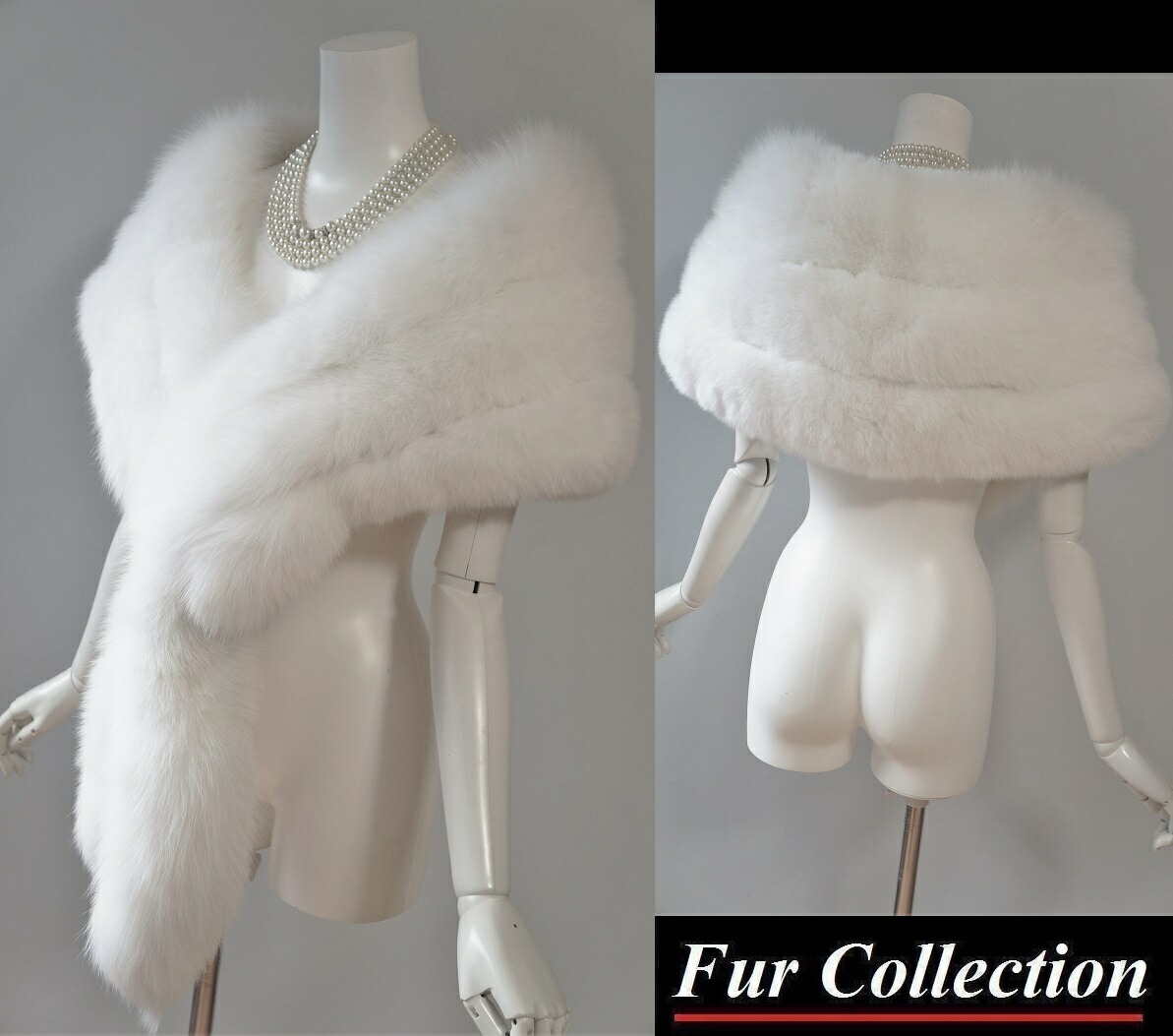 楽天市場】肉厚ホワイトフォックスファーストール ショール 毛皮ケープ