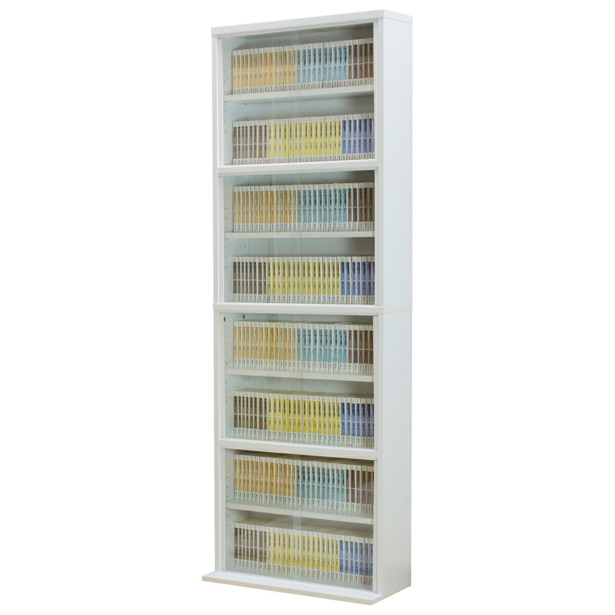 楽天市場】【BIG SALE開催】 本棚 扉付 収納ラック ガラス扉 大容量 省