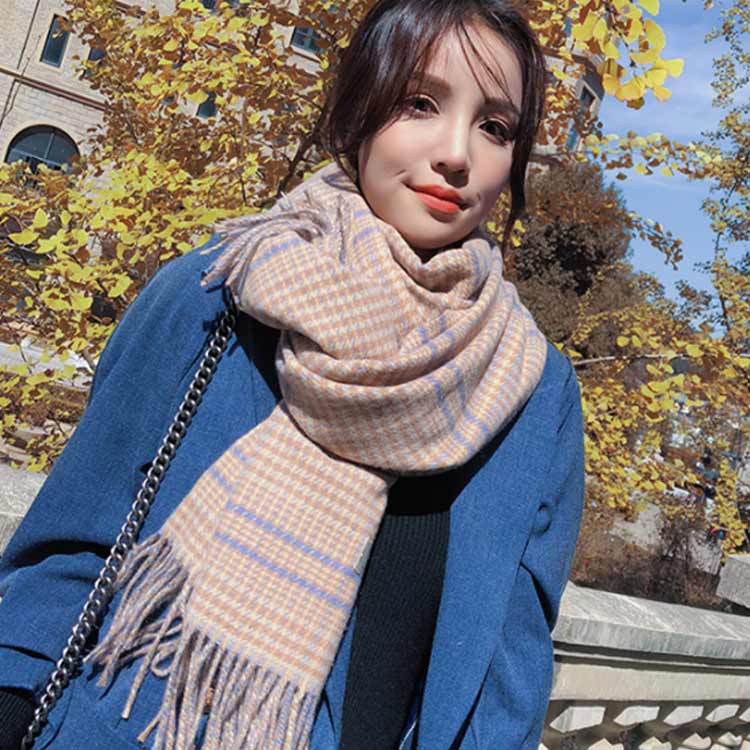 楽天市場】グレンチェック マフラー 千鳥柄 ストール 大判 カシミヤ