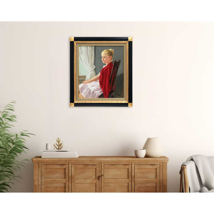 楽天市場】絵画 山岸正巳 油絵・油彩画 『赤いカーディガン』 人物