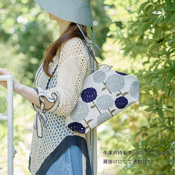 楽天市場】亥之吉 横長ベンリーがま口 はなもゆ 花燃ゆ 緑 赤 花柄