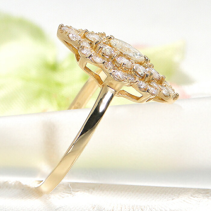 楽天市場】Pt900/K18YG/PG 【1.0ct】マーキス 変形ダイヤ ダイヤモンド