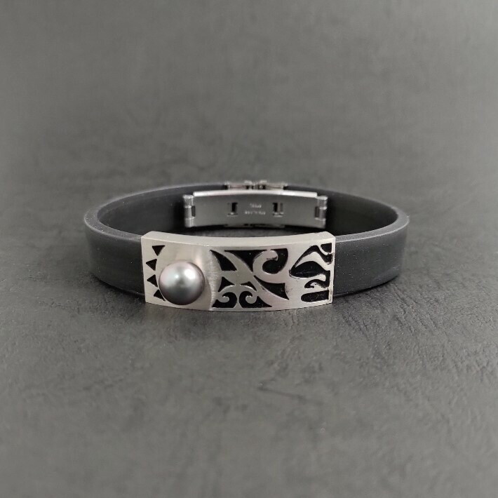 楽天市場】タヒチ産 黒蝶真珠 ブレスレット タトゥー プレート メンズ