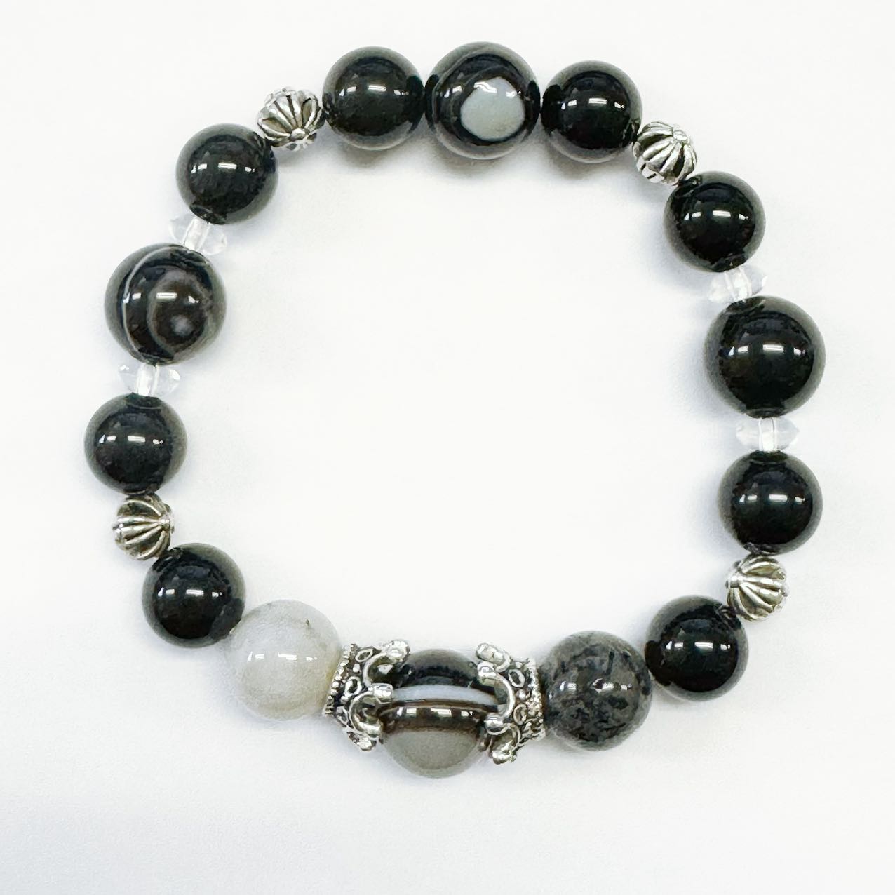 楽天市場】天然石ブレスレット天眼石 ブラックチルチ針水晶 オニキス