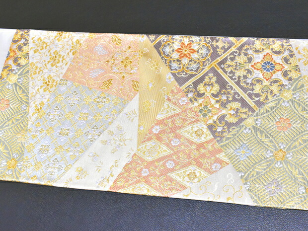 楽天市場】薄金地 西陣織 藤原謹製 正絹 高級袋帯 有職時代裂【お仕立