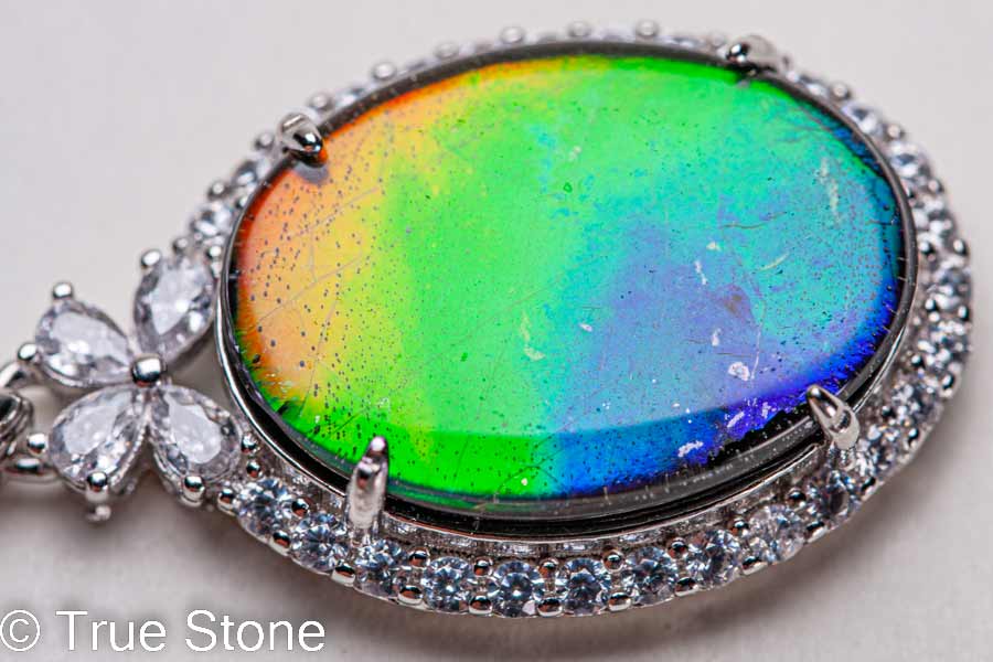 楽天市場】AAAA 希少 アンモライト ペンダントトップ ブルー グリーン