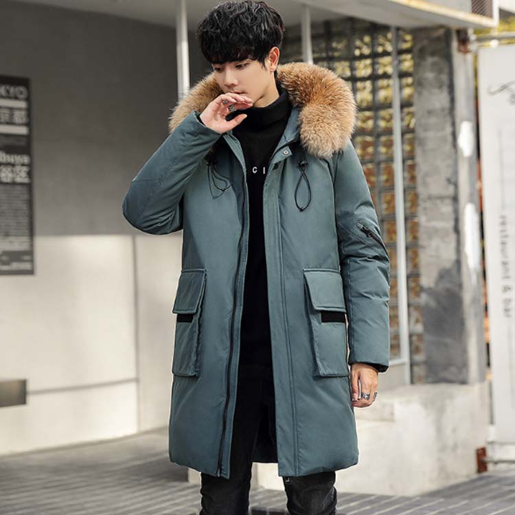 楽天市場】ファーフード付き メンズ ダウンコート リアルダウン ロング