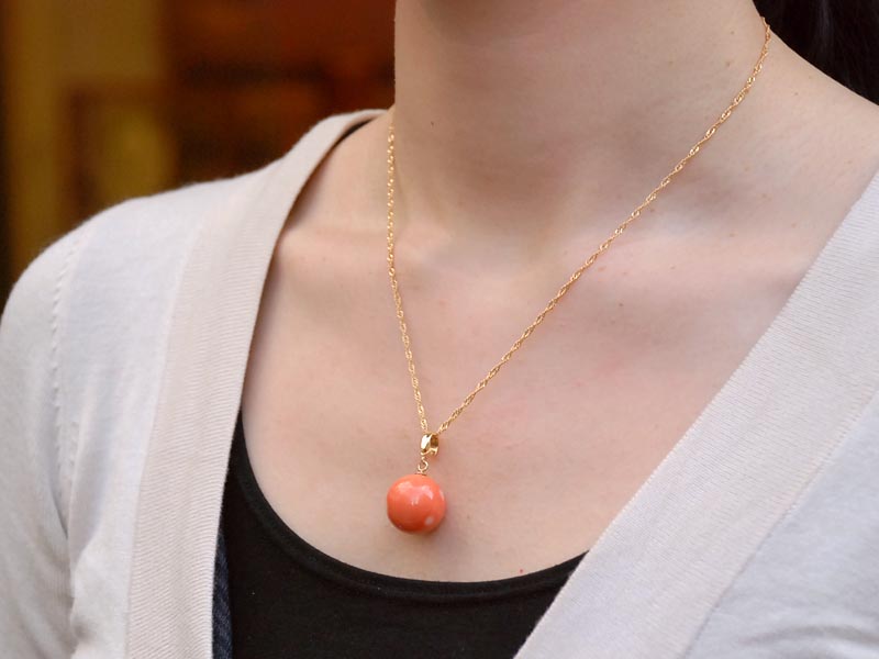 楽天市場】モモイロ珊瑚 ペンダント ネックレス サンゴ さんご 18金