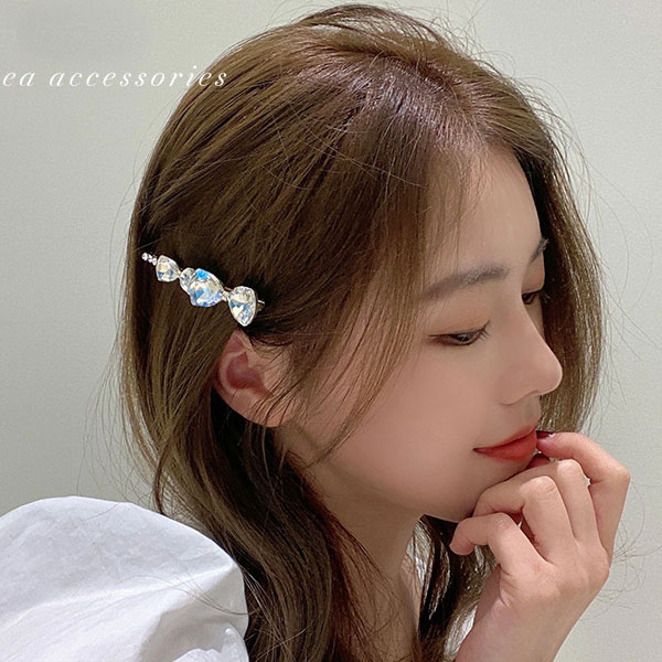 楽天市場】キラキラ リボン ラインストーンヘアピン ヘアアクセサリー