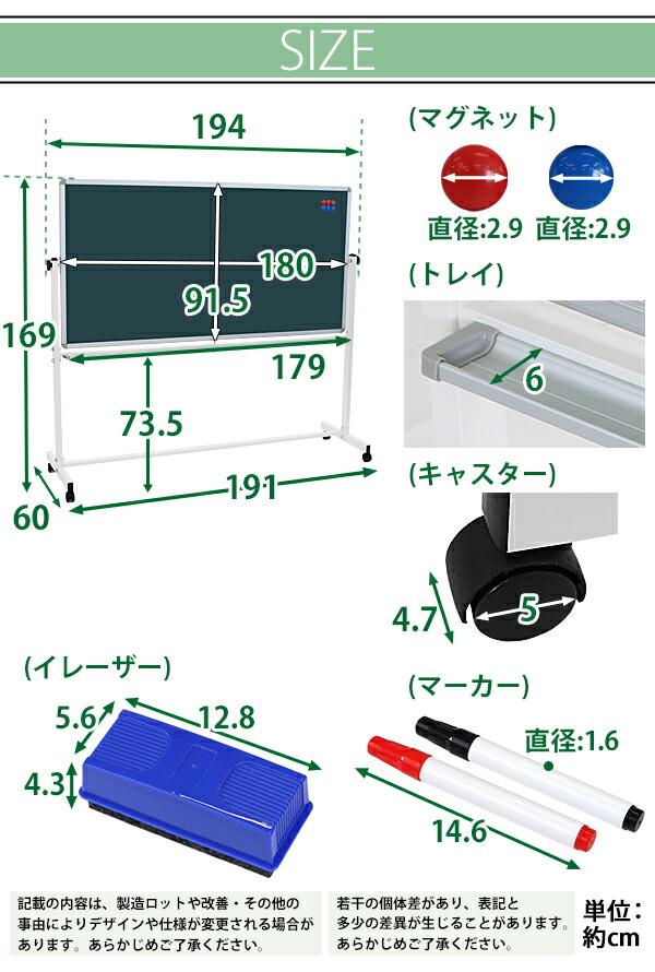 楽天市場】送料無料 新品 ホワイトボード グリーンボード W1800xH900
