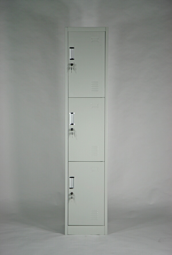 楽天市場】送料無料 ロッカー おしゃれ スチールロッカー 3人用 グレー