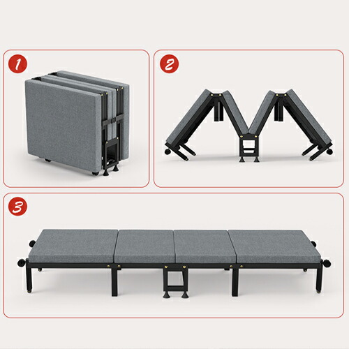 楽天市場】折りたたみベッド シングルベッド 簡易ベッド 四つ折り