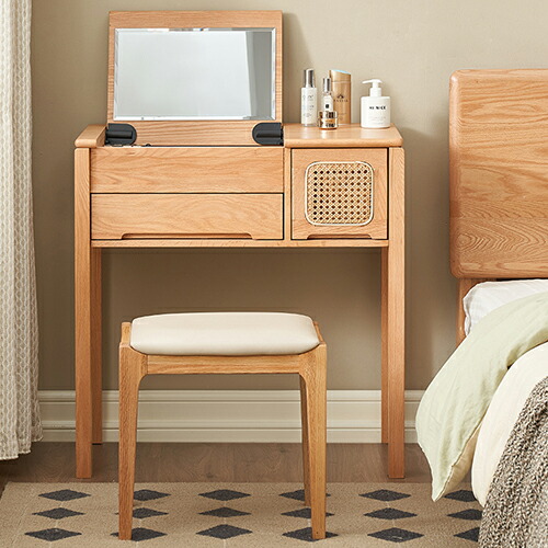 楽天市場】ドレッサー 化粧台 収納 一面ドレッサー 鏡台 メイク台