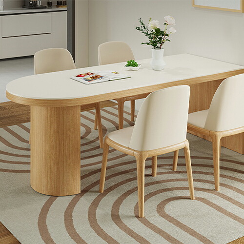 楽天市場】ダイニングテーブル セラミック 160cm 天然木 テーブル 楕円