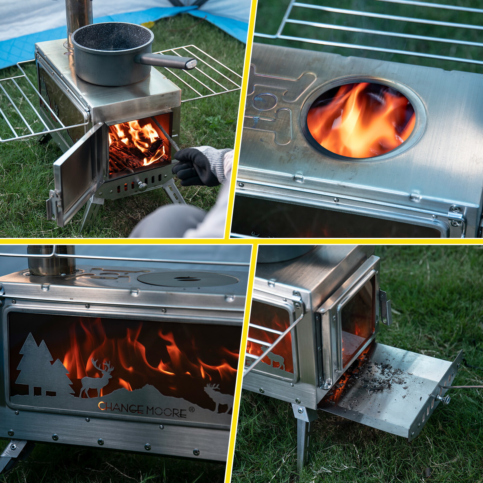 楽天市場】CHANGE MOORE 薪ストーブ 【ショット3面結晶化耐熱ガラス