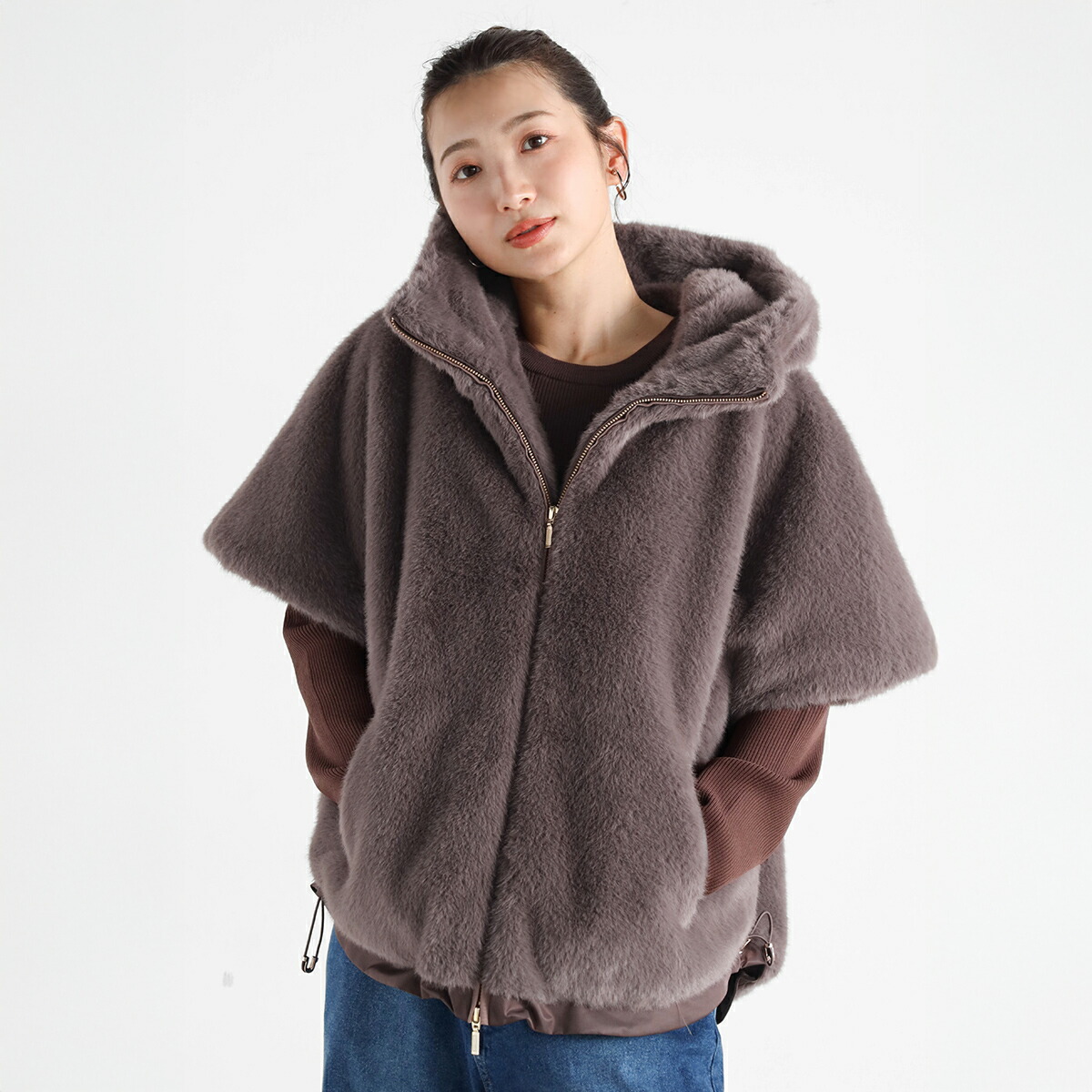 楽天市場】ミンク ポンチョの通販