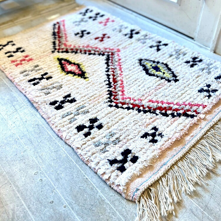 ボシャルウィット ボヘミアン ダイヤモンドパターンラグ モロッコラグ