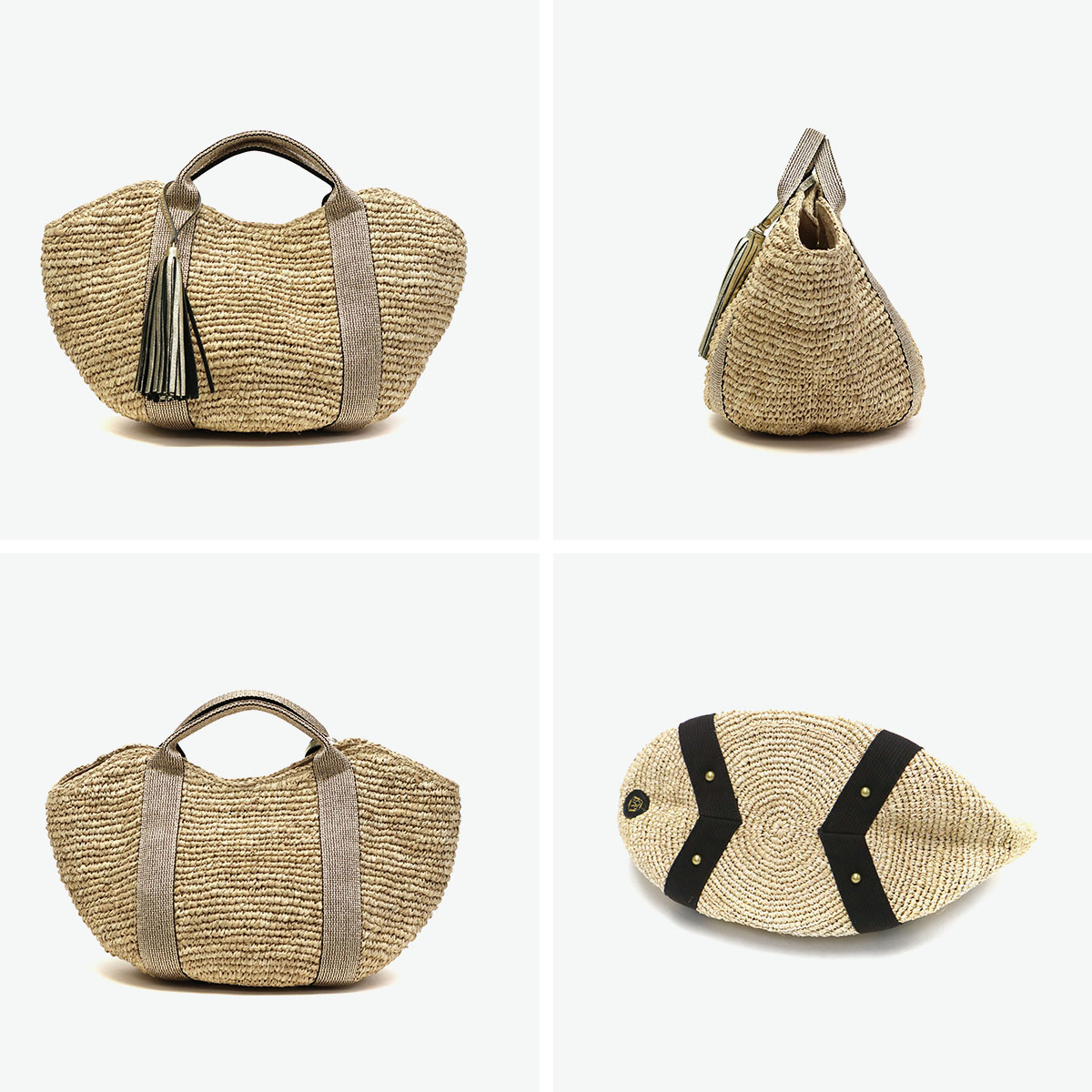 ヴィオラドーロ ラメテープハンドル 2way カゴバッグ ヴィオラドーロの