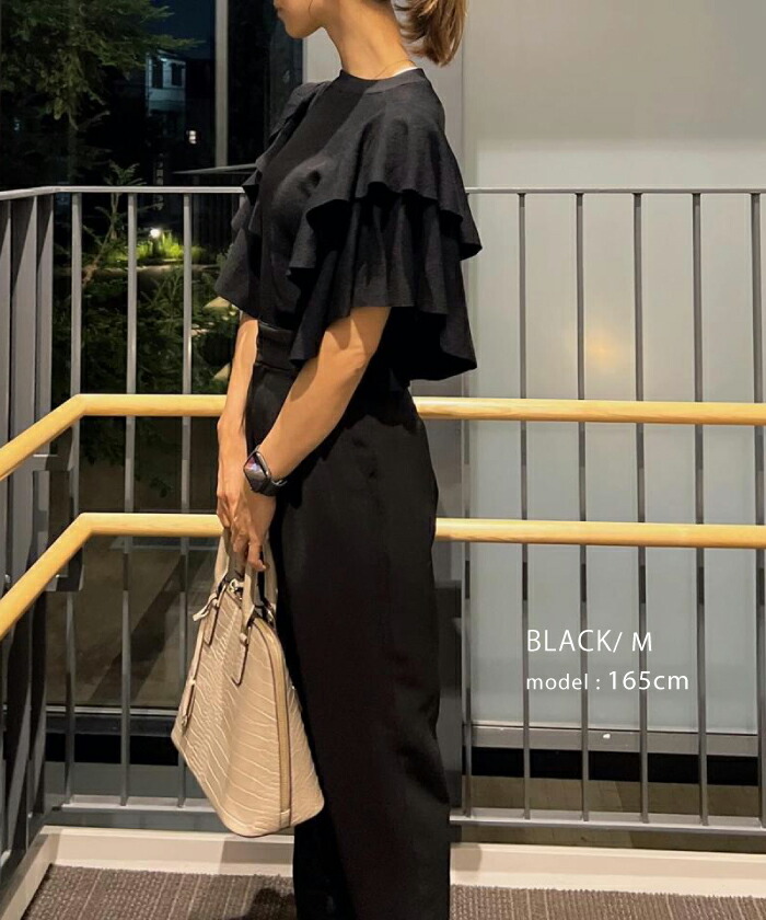 楽天市場】ダブルフリルスリーブサマーニット 春 夏 サマーニット