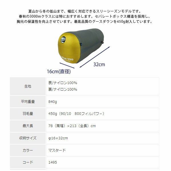 楽天市場】イスカ ISUKA 寝袋 シュラフ エア プラス 450 マスタード
