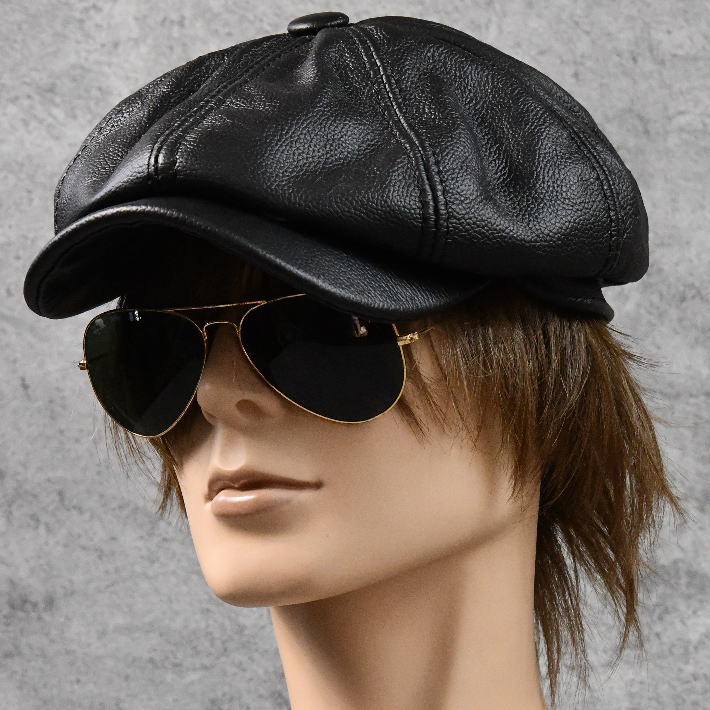 楽天市場】本革 レザー キャスケット ハンチング 帽子 メンズ ☆REVM