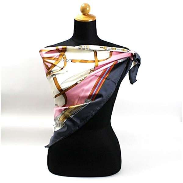 楽天市場】セリーヌ シルク スカーフ ピンク×グレー 中古 ABランク