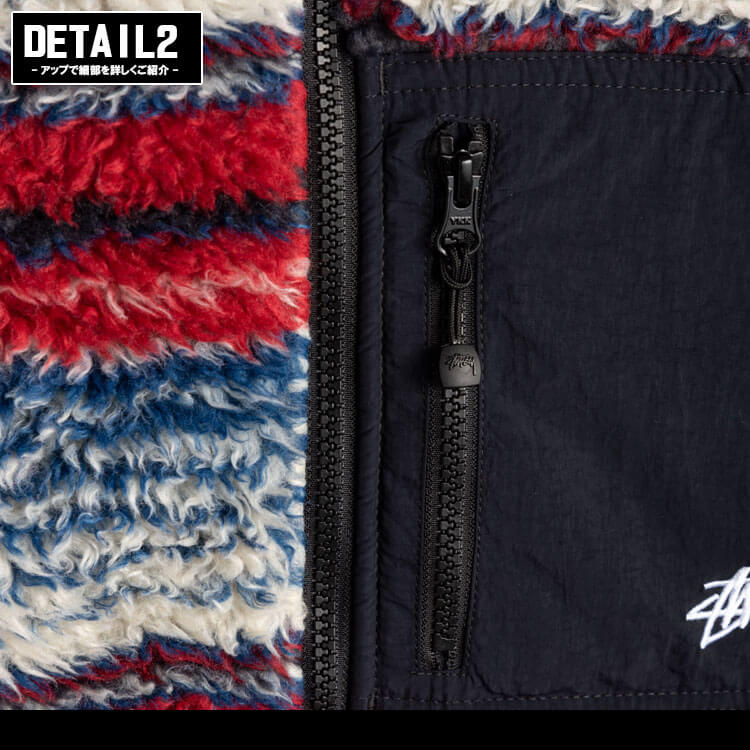 楽天市場】ステューシー STUSSY フリース ベスト Striped Sherpa Vest
