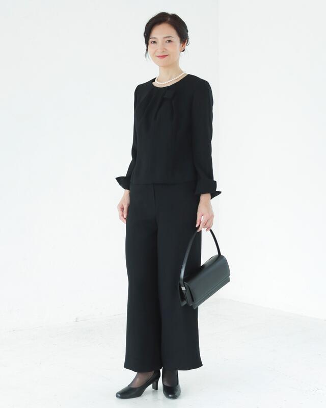 楽天市場】ウール100% 二重織 パンツスーツ ブラックフォーマル 日本製