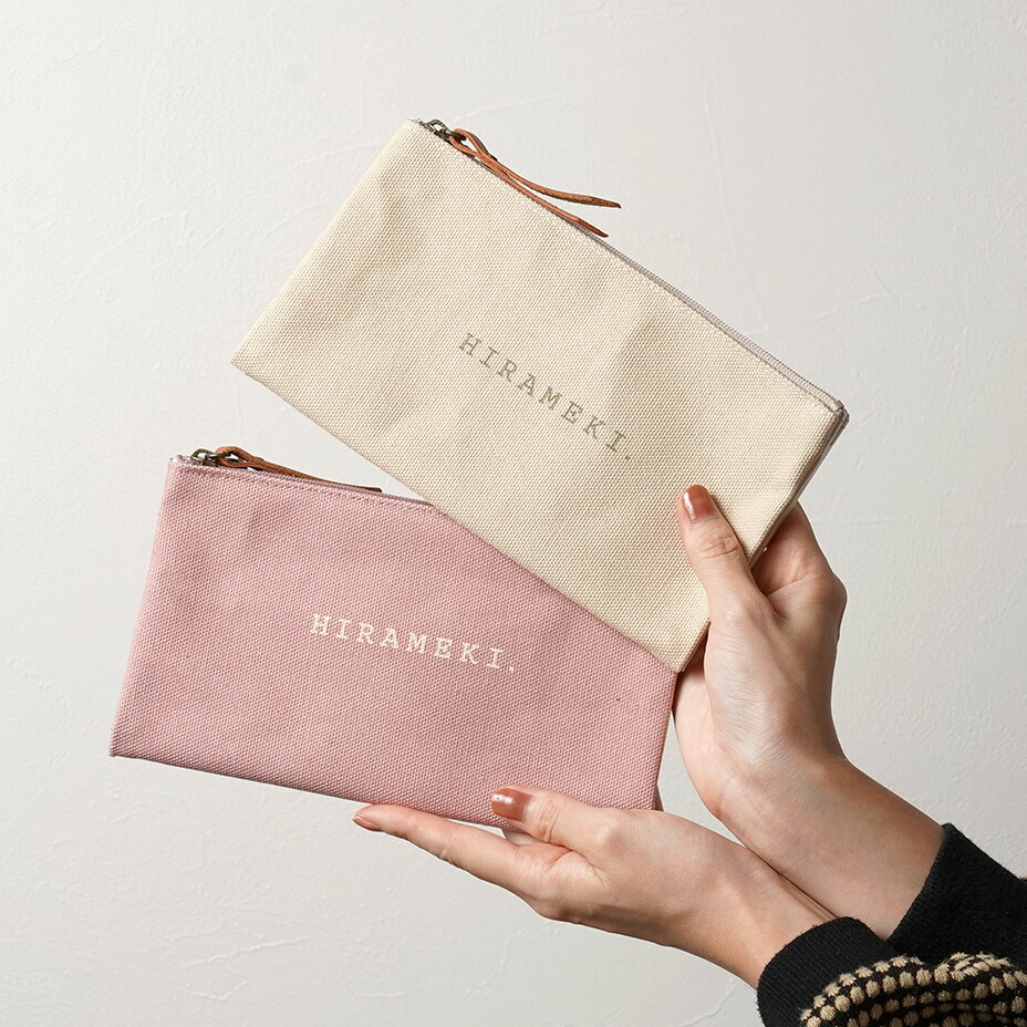 楽天市場】【 HIRAMEKI.公式 】ダブルファスナーポーチ 倉敷帆布 × 本