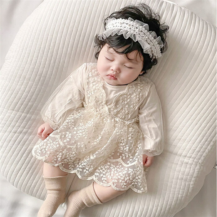 楽天市場】ベビー服 ベビー ドレス ロンパース 長袖 女の子 セレモニー