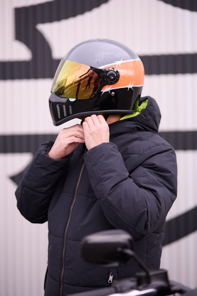 楽天市場】フルフェイスへルメット バイク VANSON コラボ オレンジ S