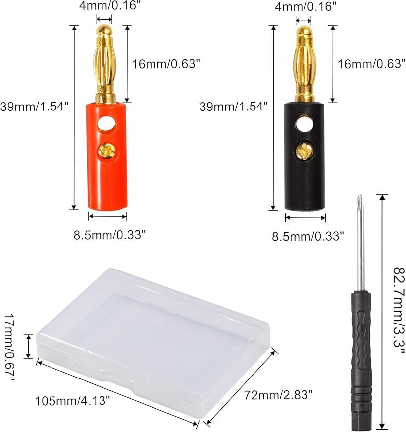 楽天市場】20個4mm バナナプラグ 金メッキ バナナスピーカー