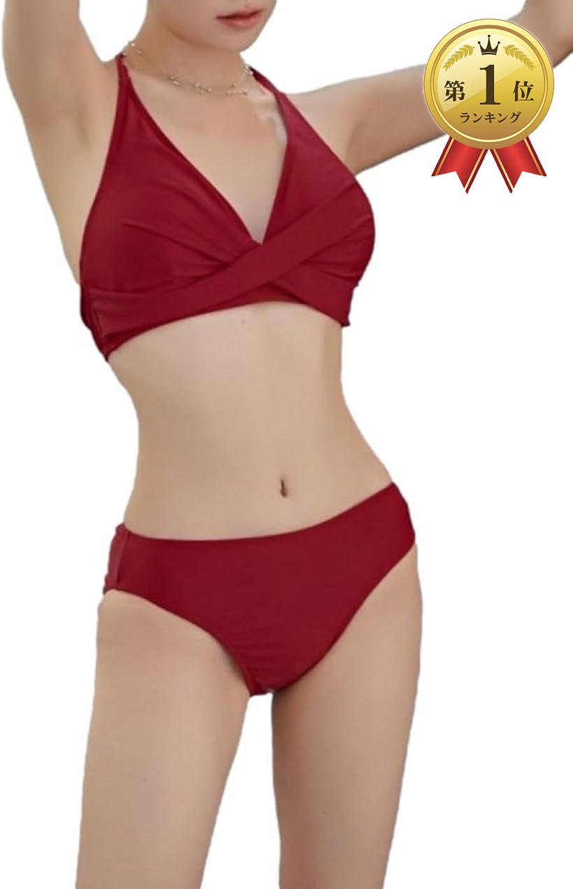 楽天市場】ビキニ 水着 ホルターネック カシュクール スイムドレス